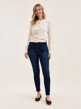 NWT Judy Blue Classic Dark Long Inseam Skinny Jeans High Waist 24W